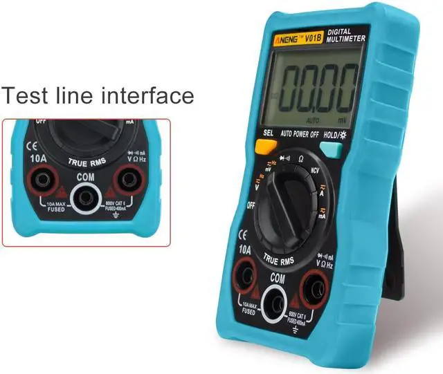 Alt view image 6 of 7 - ANENG V01B 4000 Counts Digital Multimeter Comprobador Automotive Electrical Dmm Transistor Tester Capacitance Meter Test Point - Blue