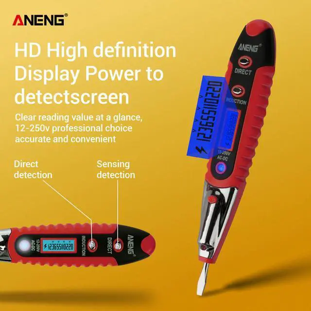 Alt view image 3 of 7 - ANENG VD700 Quality Digital Display Test Pen 143mm X 26mm X 18.7mm Voltage Meters Electrical Instruments - Red