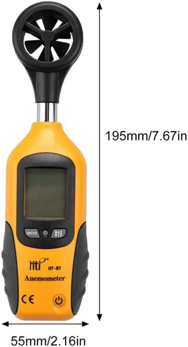 Alt view image 4 of 7 - Handheld LCD Digital Anemometer Wind Speed Gauge Measurement Measuring Tool Air Flow Speed Meter HT-81
