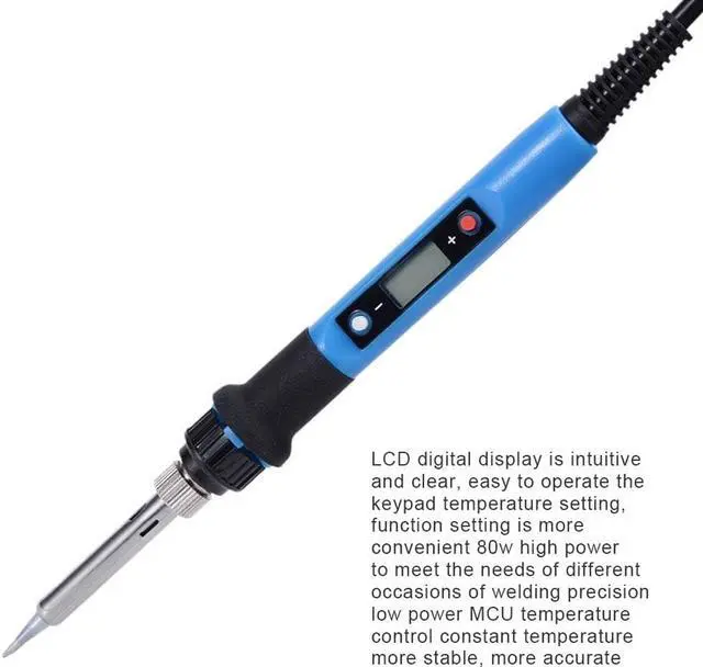 Alt view image 7 of 7 - LCD Digital Display Thermostat Electric Iron 80W High Power Soldering Iron Internal Heating Welding Tool - 220V