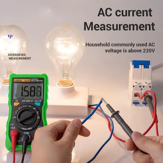 Alt view image 2 of 7 - ANENG V01B 4000 Counts Digital Multimeter Comprobador Automotive Electrical Dmm Transistor Tester Capacitance Meter Test Point - Green