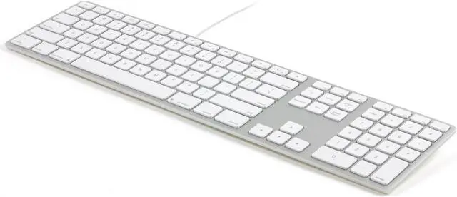 Alt view image 6 of 6 - Matias FK318S USB Wired Aluminum Keyboard with Numeric Keypad and Built-in 2-Port Hi-Speed USB 2.0 Hub - Compatible with Mac (Silver)