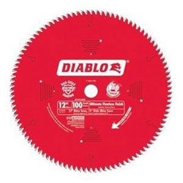 Alt view image 2 of 7 - Diablo 12 In. 100-Tooth Flawless Finish Circular Saw Blade D12100X