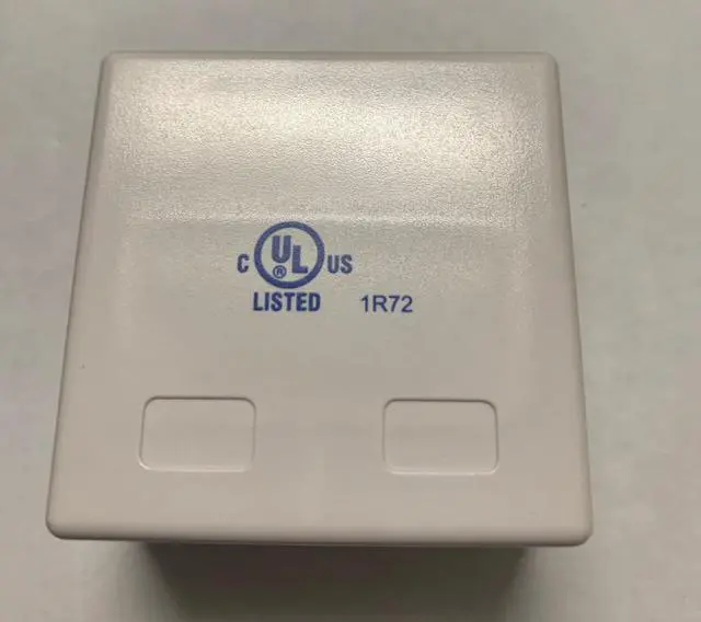 Alt view image 3 of 5 - RJ45 2 Port Wall Mount Biscuit Network Ethernet UTP LAN Jack - White