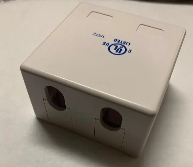 Alt view image 4 of 5 - RJ45 2 Port Wall Mount Biscuit Network Ethernet UTP LAN Jack - White