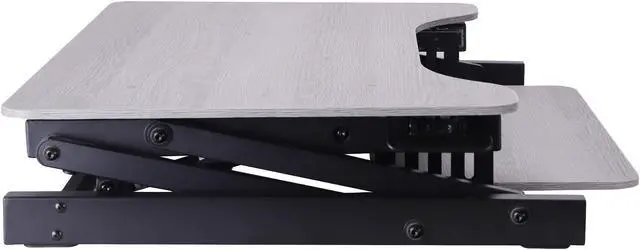 Alt view image 5 of 19 - Rocelco 32" Height Adjustable Standing Desk Converter - Quick Sit Stand Up Dual Monitor Riser - Gas Spring Assist Tabletop Computer Workstation - Large Retractable Keyboard Tray - GREY (ADR-GR)