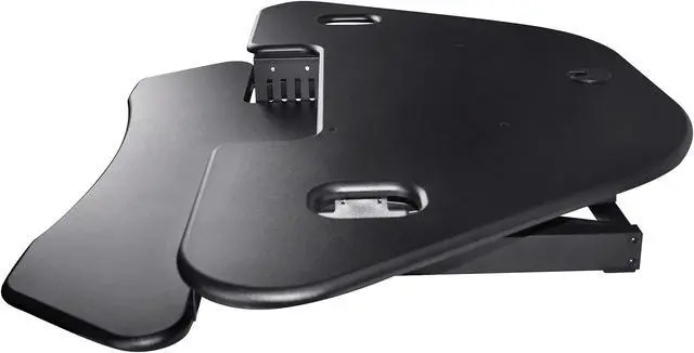 Alt view image 3 of 18 - Rocelco Corner Adjustable Desk Riser 46" Wide with Extended Vertical Range (Black)