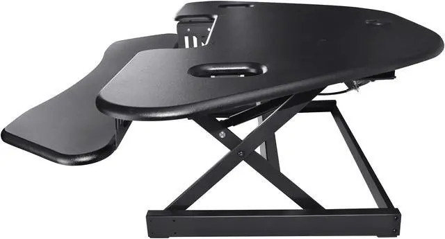 Alt view image 6 of 18 - Rocelco Corner Adjustable Desk Riser 46" Wide with Extended Vertical Range (Black)