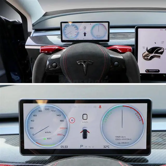 Alt view image 2 of 7 - Center Console Dashboard Touch Screen w/Wireless Airplay (Linux 9.0") for Tesla Model 3/Y