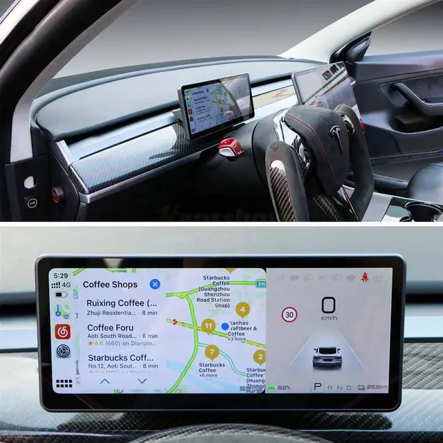 Alt view image 4 of 7 - Center Console Dashboard Touch Screen w/Wireless Airplay (Linux 9.0") for Tesla Model 3/Y