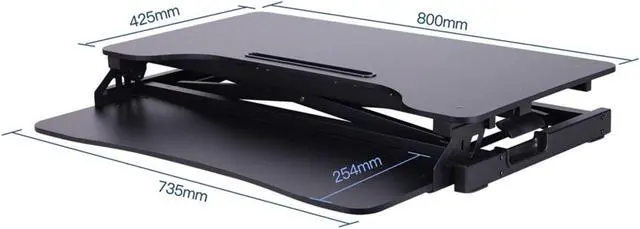 Alt view image 7 of 7 - Rocelco VADR-B Sit To Stand Hi-Lift Adjustable Height Desk Riser (Black)