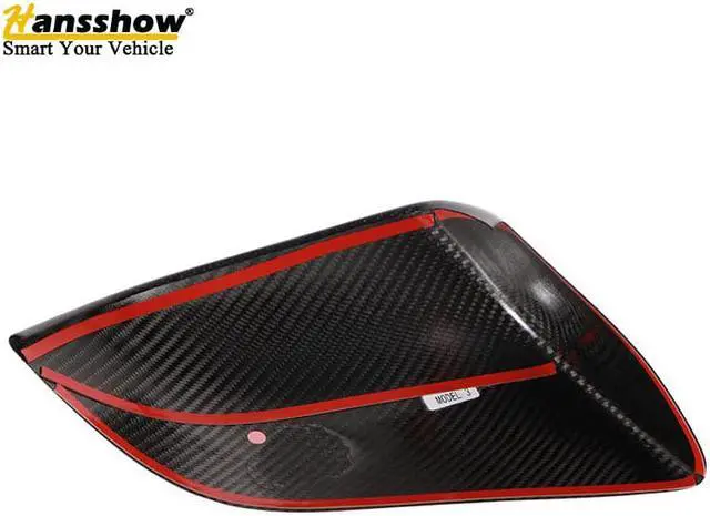 Alt view image 3 of 7 - Real Carbon Fiber Side View Mirror Cover for the Tesla Model Y (GLOSS)