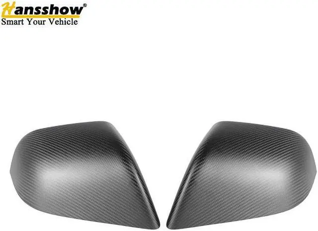 Alt view image 2 of 7 - Real Carbon Fiber Side View Mirror Cover for the Tesla Model Y (MATTE)
