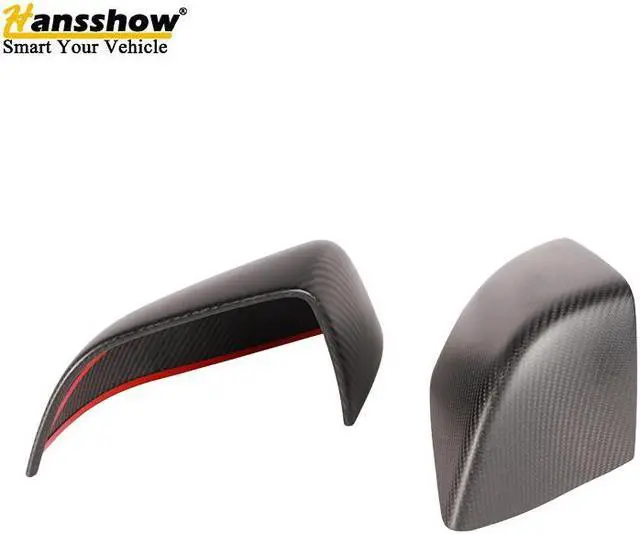 Alt view image 7 of 7 - Real Carbon Fiber Side View Mirror Cover for the Tesla Model Y (MATTE)