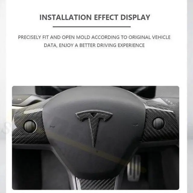 Alt view image 4 of 7 - Real Carbon Fiber Tesla Emblem Model 3 (Front & Rear) (MATTE)