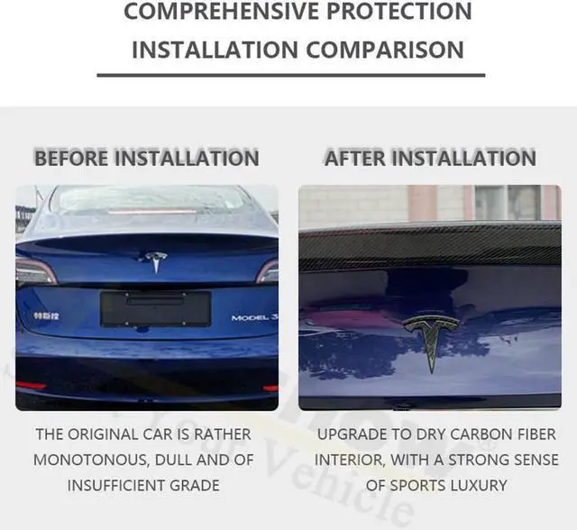 Alt view image 6 of 7 - Real Carbon Fiber Tesla Emblem Model Y Gloss (Front & Rear)