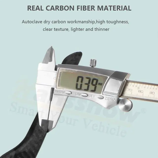 Alt view image 2 of 6 - Real Carbon Fiber Door Handle Covers for the Tesla Models 3 and Y (GLOSS)