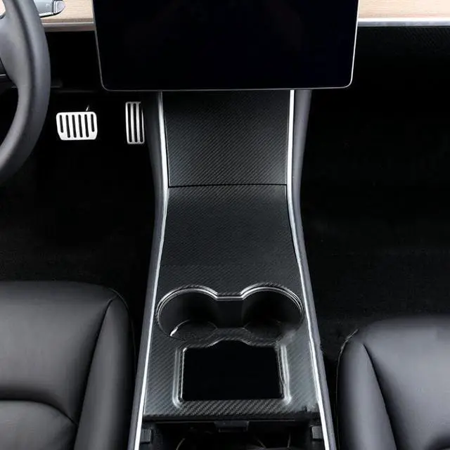 Main image of Real Carbon Fiber Center Console Trim Panel Cover for the Tesla Model 3 and Y (2pc set) (GLOSS)
