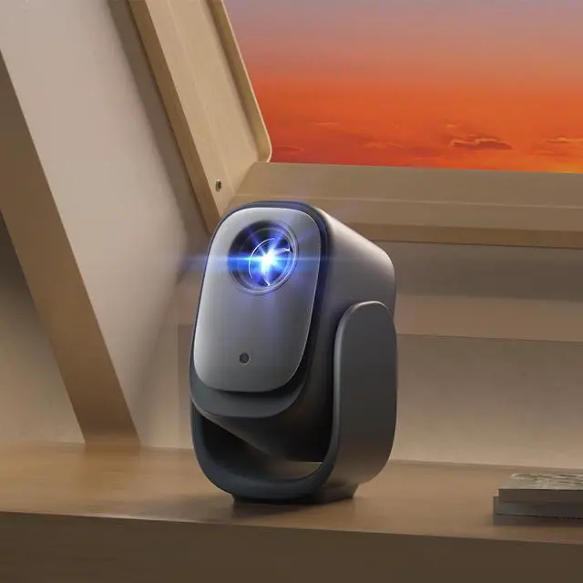 Alt view image 3 of 3 - N2 Mini Netflix Officially-Licensed Portable Projector, Native 1080P Full HD, 5G Wi-Fi & Bluetooth 5.0 w/STAND (BLACK)