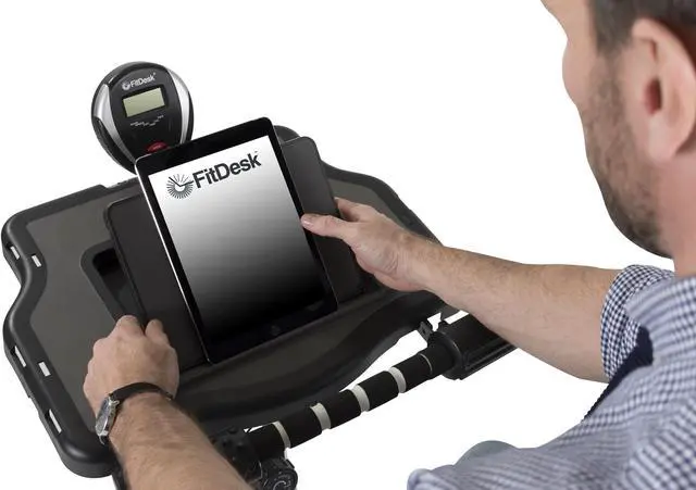 Alt view image 6 of 6 - FitDesk Bike Desk 3.0 (w/Massage Roller, Integrated Tablet Holder)