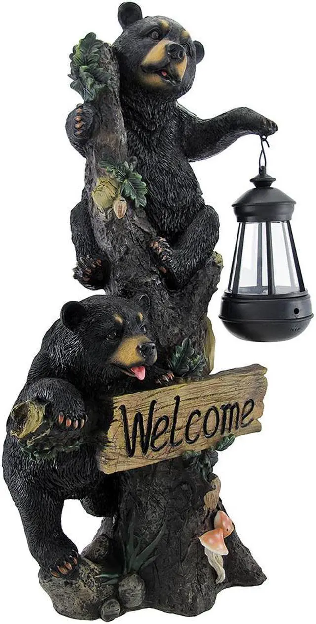 Alt view image 3 of 7 - Little Rascals Climbing Bear Cubs Solar Light Welcome Statue