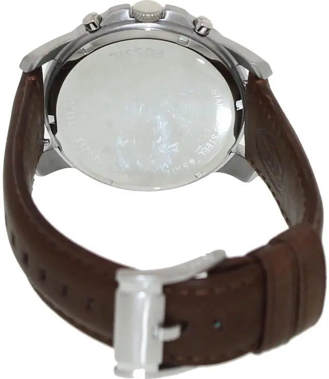 Alt view image 8 of 17 - Fossil Grant Chronograph Black Dial Brown Leather Mens Watch FS4813