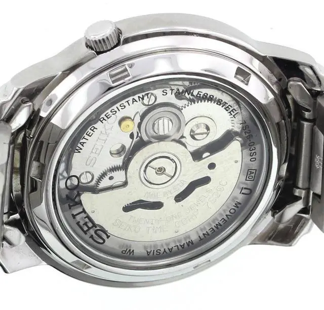 Alt view image 9 of 17 - Seiko 5 Automatic Black Dial Stainless Steel Mens Watch SNKK71