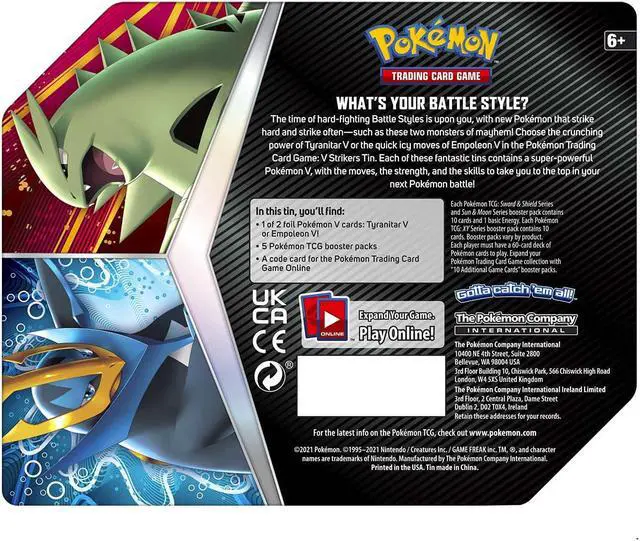 Alt view image 2 of 4 - Pokemon TCG: V Strikers Tin - Tyranitar V