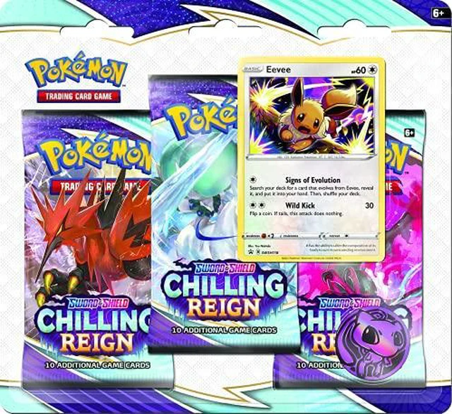 Alt view image 2 of 4 - Pokmon TCG: Sword & Shield Chilling Reign Three-Booster Blister