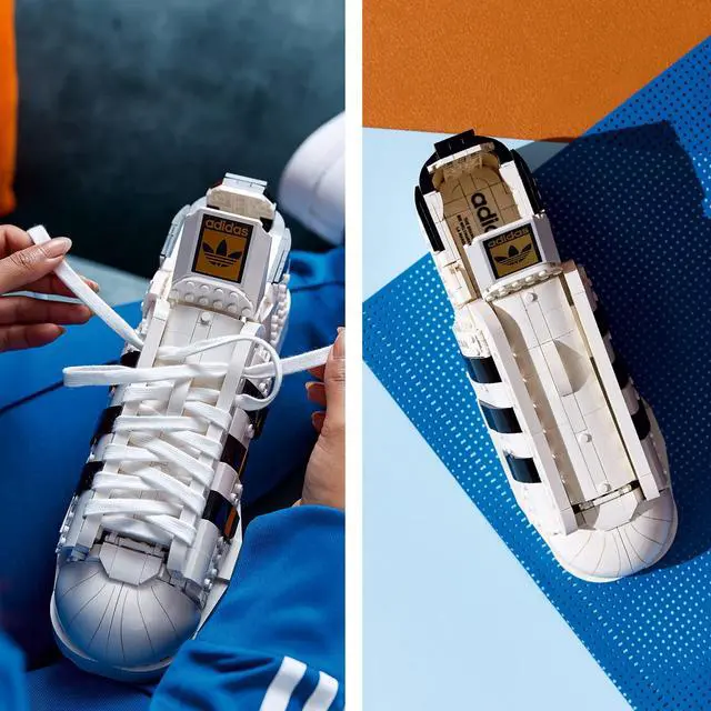 Alt view image 3 of 6 - LEGO Adidas Originals Superstar 10282 Building Kit; Build and Display The Iconic Sneaker; New 2021 (731 Pieces)
