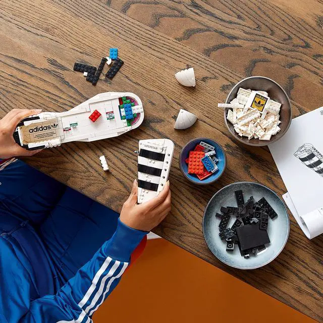 Alt view image 4 of 6 - LEGO Adidas Originals Superstar 10282 Building Kit; Build and Display The Iconic Sneaker; New 2021 (731 Pieces)