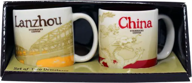 Main image of Starbucks Global Icon Series Lanzhou and China Demitasse Mugs, 3 Oz (Set of 2)