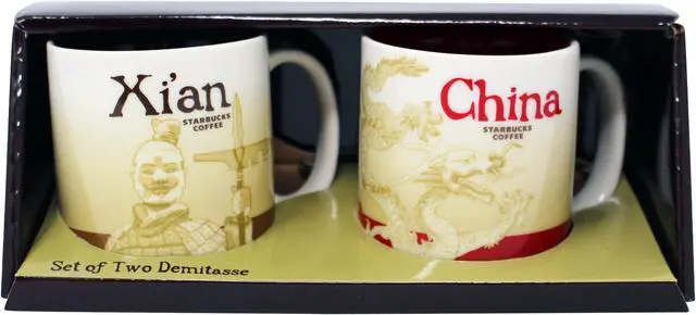 Main image of Starbucks Global Icon Series Xi'An and China Demitasse Mugs, 3 Oz (Set of 2)