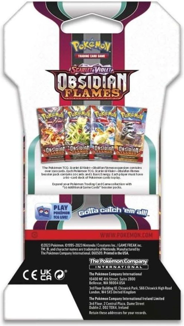 Alt view image 6 of 7 - Pokemon Scarlet & Violet Obsidian Flames | 8 Sleeved Boosters Packs