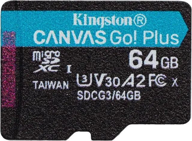 Alt view image 6 of 9 - Kingston Canvas Go! Plus 64 GB Class 10/UHS-I (U3) microSDXC - 170 MB/s Read - 70 MB/s Write