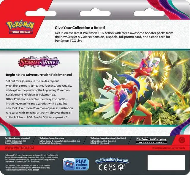 Alt view image 3 of 3 - Pokemon Scarlet & Violet | 3-Pack Blister | Arcanine
