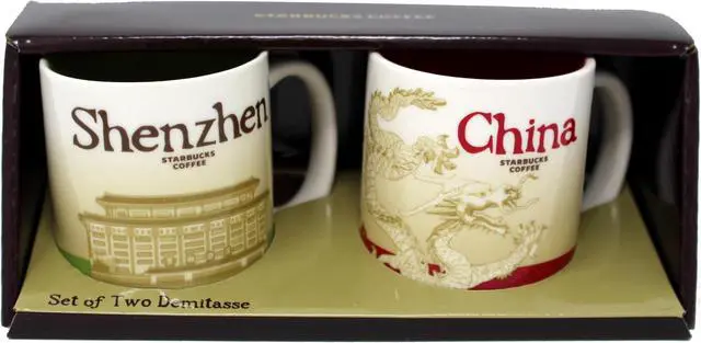 Main image of Starbucks Global Icon Series Shenzhen and China Demitasse Mugs, 3 Oz (Set of 2)