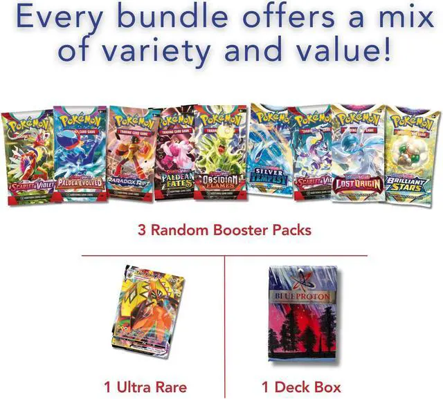Alt view image 2 of 4 - Exclusive Ultra Triple Booster Bundle | Includes 3 Booster Packs | 1 Bonus Ultra Rare | BlueProton Deck Box compatible with trading cards
