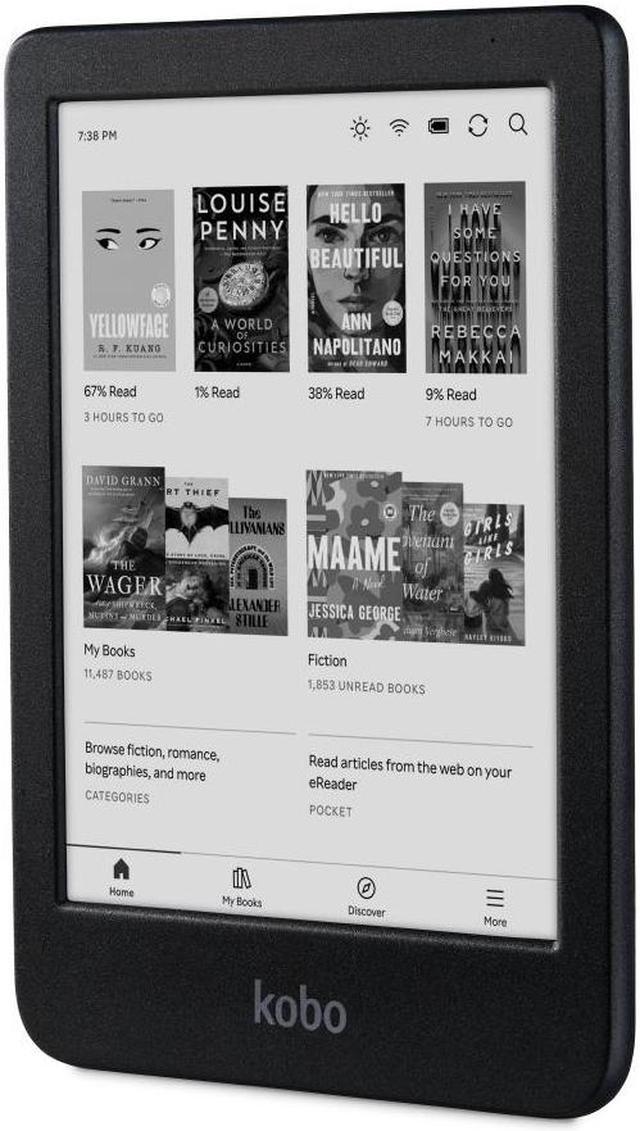 Alt view image 2 of 4 - Kobo Clara BW | eReader | 6" Glare-Free Touchscreen with ComfortLight PRO | Dark Mode Option | Audiobooks | Waterproof | 16GB of Storage | Black