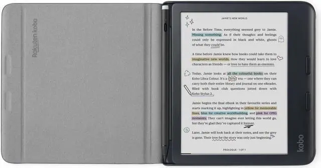 Alt view image 2 of 4 - Kobo Libra Colour Notebook SleepCover Case | Sleep/Wake Technology | Built-In 2-Way Stand | Vegan Leather | Compatible with 7" Kobo Libra Colour eReader
