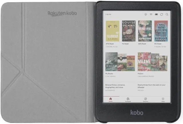 Alt view image 3 of 5 - Kobo Clara Colour/BW SleepCover Case | Sleep/Wake Technology | Built-In 2- Way Stand | Vegan Leather | Compatible with 6" Kobo Clara Colour/BW eReader