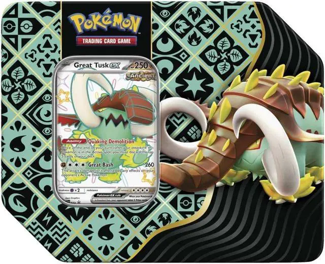 Main image of Pokemon Scarlet & Violet Paldean Fates Tin | Shiny Great Tusk ex