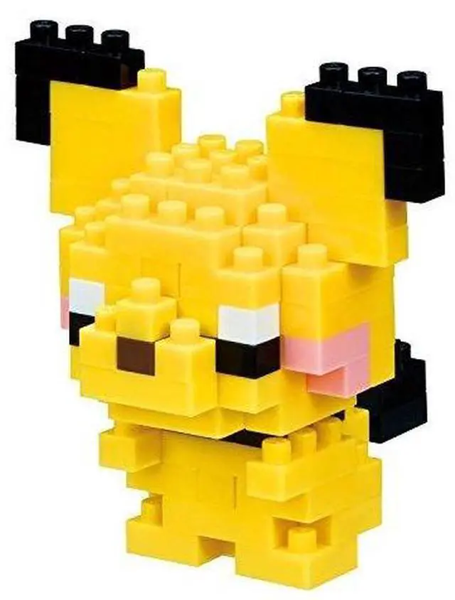 Alt view image 3 of 3 - nanoblock Pokemon Pichu Building Kit, Yellow