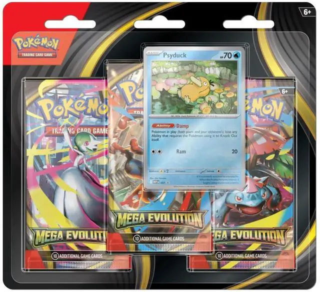 Main image of Pokemon ME1 Mega Evolution 3-Pack Blister | Psyduck