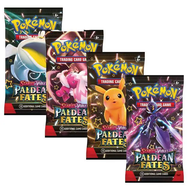Main image of Pokemon SV4.5 Paldean Fates Art Set | 4 Booster Packs (One of Each Artwork)