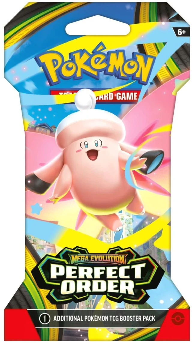 Бустер Pokémon TCG Mega Evolution Perfect Order Sleeved Booster Mega Clefable artwork, 10 карт, EN