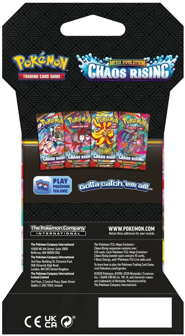 Alt view image 6 of 6 - Pokemon ME4 Mega Evolution Chaos Rising Art Set | 4 Sleeved Booster Packs (One of Each Artwork)