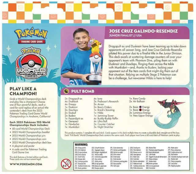 Alt view image 2 of 2 - Pokemon TCG: 2025 World Championships Deck | Jose Cruz Galindo-Resendiz