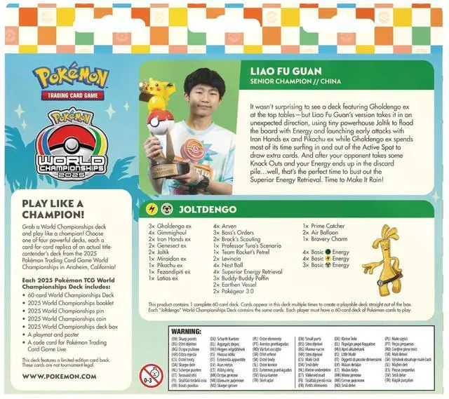 Alt view image 2 of 2 - Pokemon TCG: 2025 World Championships Deck | Liao Fu Guan