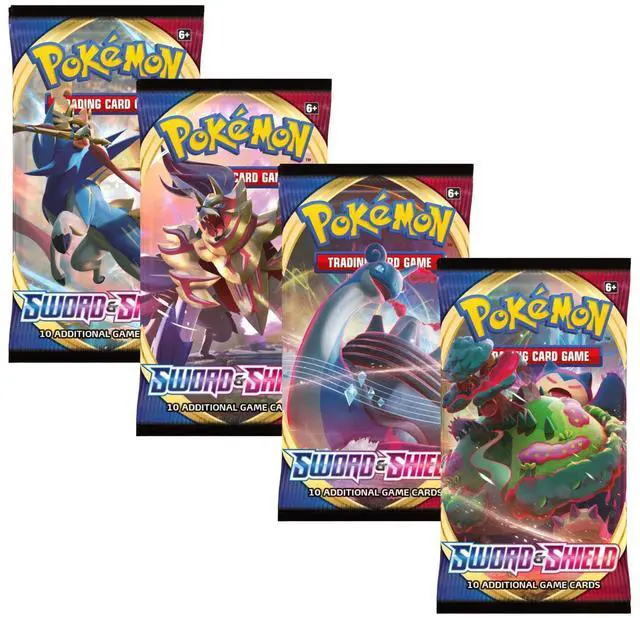 Main image of Pokemon SS1 Sword & Shield Art Set | 4 Booster Packs (One of Each Artwork)
